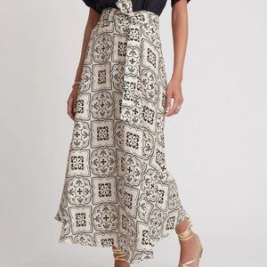 Ann Taylor Tiled Tie Waist Maxi Skirt